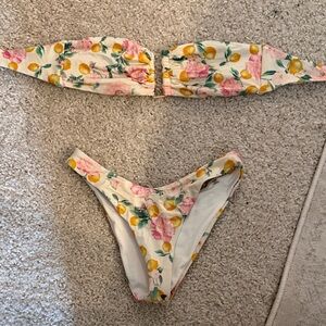Victoria's Secret Floral Bikini - Pink and Yellow